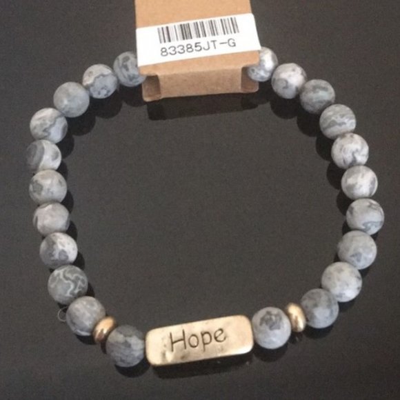 Grey & white Love & Hope Bracelet set - Picture 8 of 8